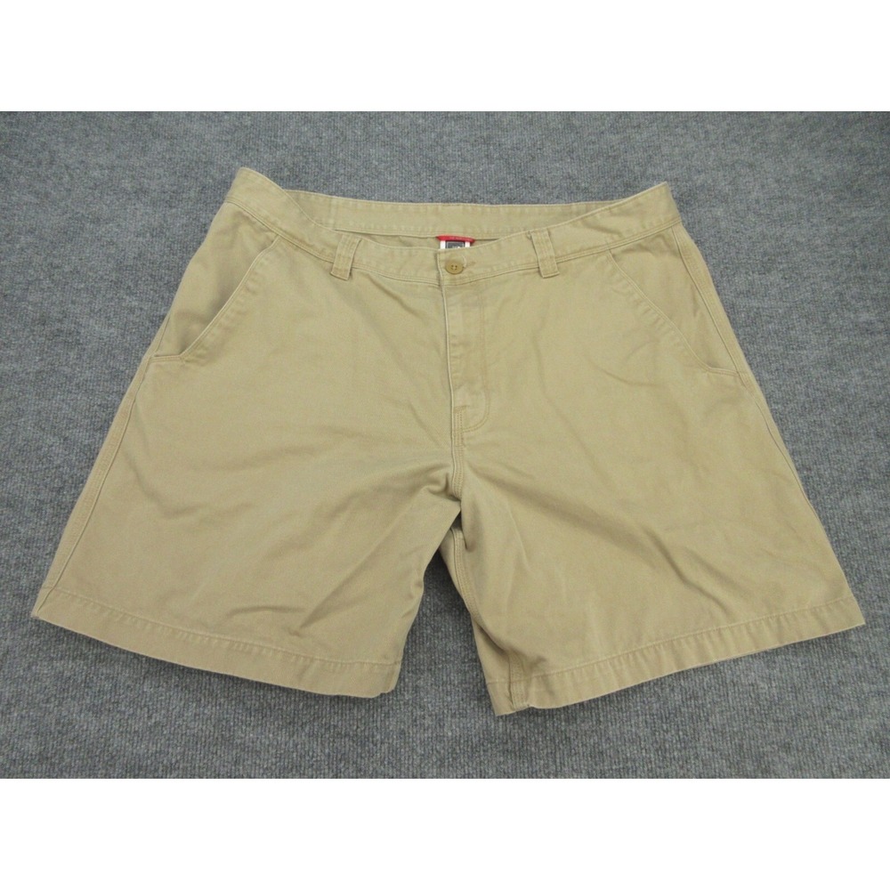 The North Face Mens Shorts Regular Fit Khaki Tan Cotton Twill Flat Front 40